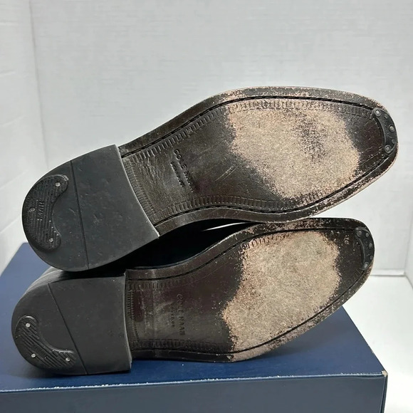 Cole Haan Giraldo Medallion Ankle Chelsea Leather Boots Boot Shoe Black Mens 7.5 - Picture 8 of 10